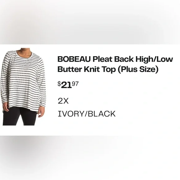 Butter Knit Top | Pleat Back | High/Low - Picture 3 of 3